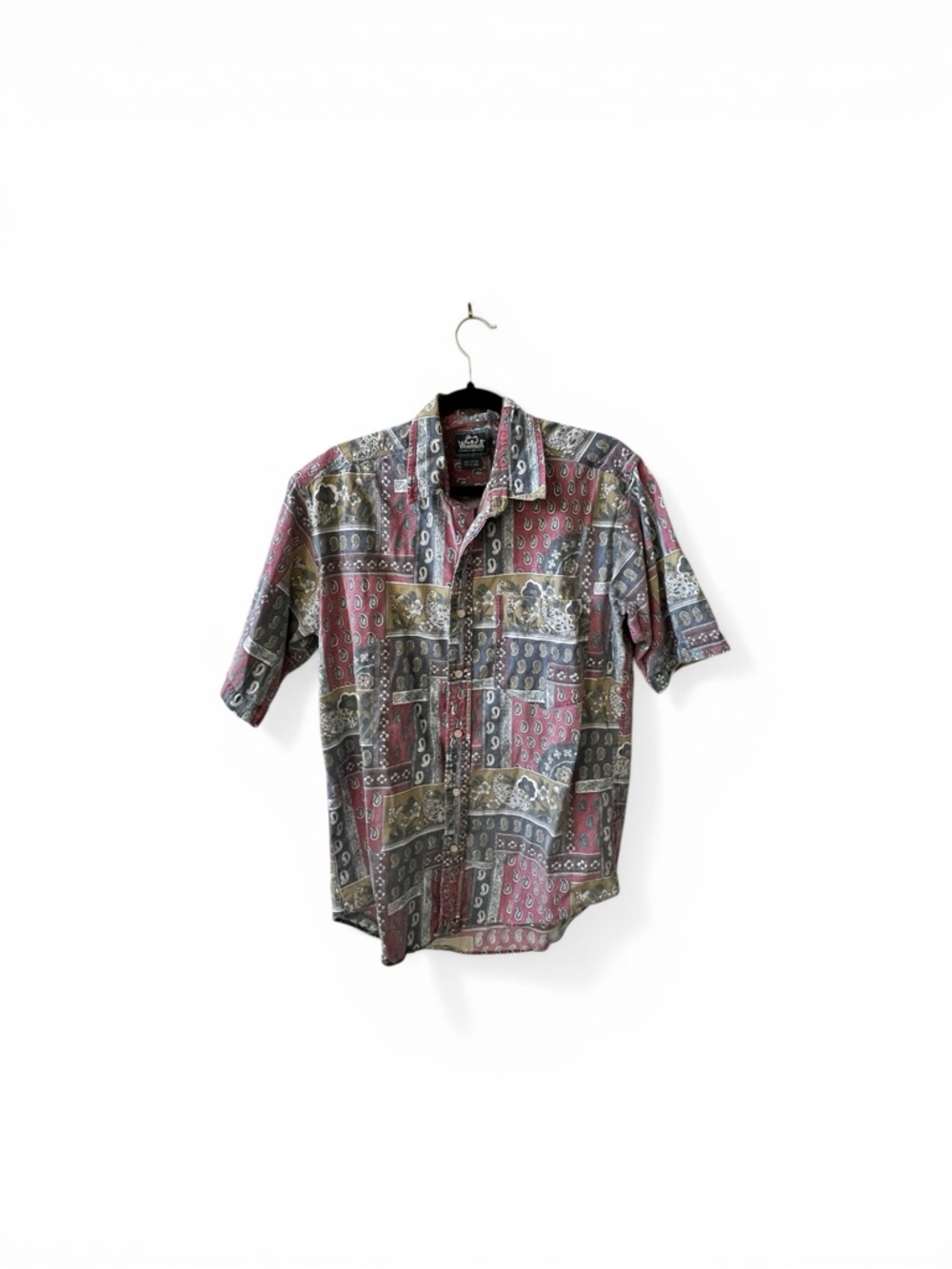 Vintage Woolrich Patchwork Paisley Button Short Sleeve Shirt 🔥 90s
